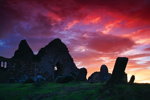 Heritage site of Bonamargy Friary in Ballycastle, Northern Ireland